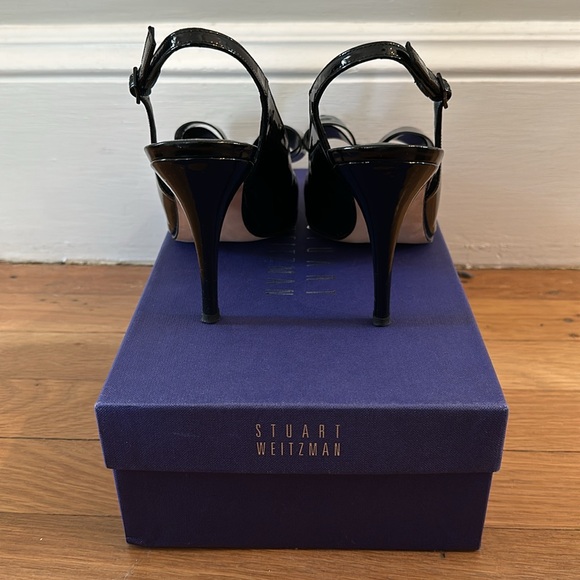 Stuart Weitzman size 7.5 black aniline 4 inch heels- great condition! - Picture 3 of 6